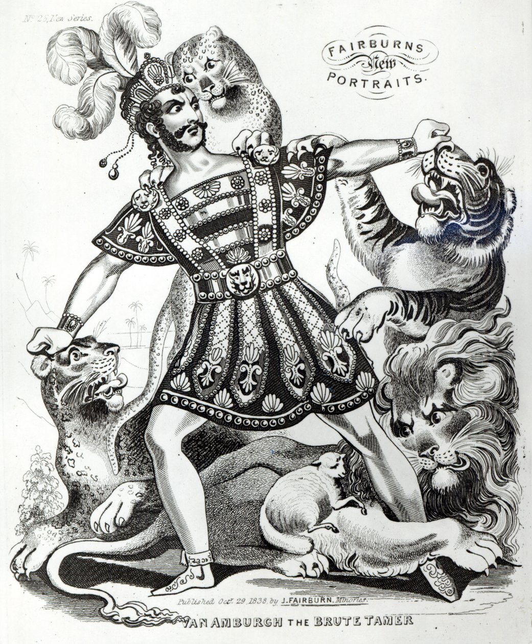 Van Amburgh the Brute Tamer, 1838 by J. Fairburn