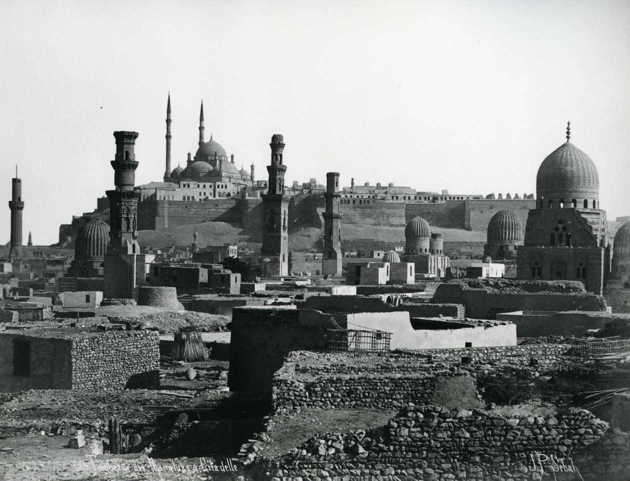 Citadel and Tombs of the Caliphs, Cairo by J. Pascal Sebah