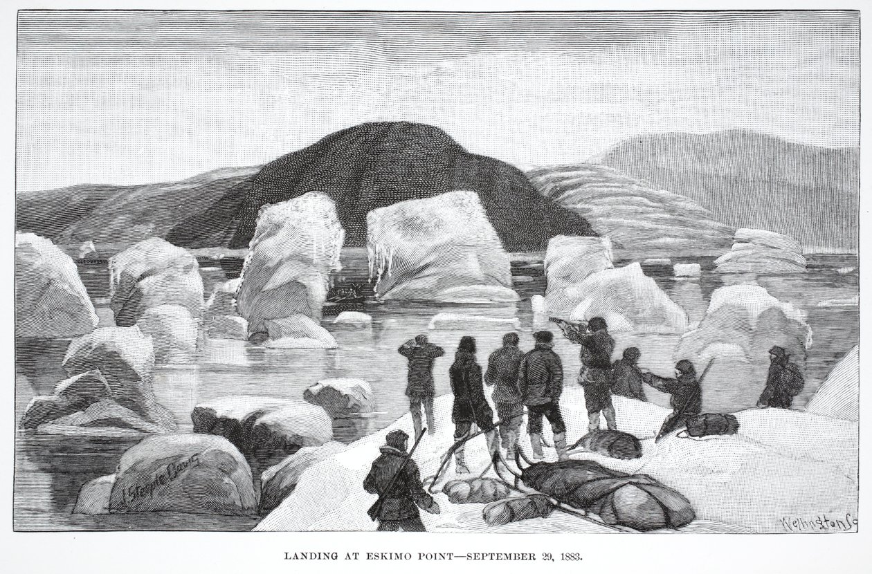 Landing at Eskimo Point, September 29, 1883, Published London 1886 by J. Steeple Davis
