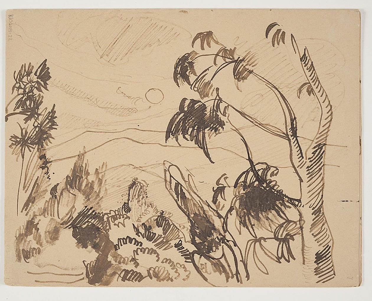 Southern French Landscape with Trees in the Foreground by J.A. Jerichau