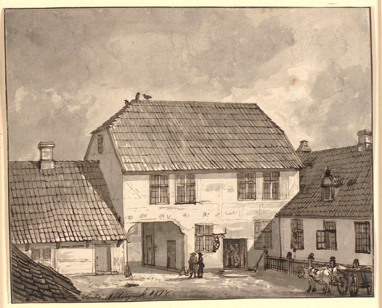 Courtyard Interior from Sorø by Johan Christian Dahl