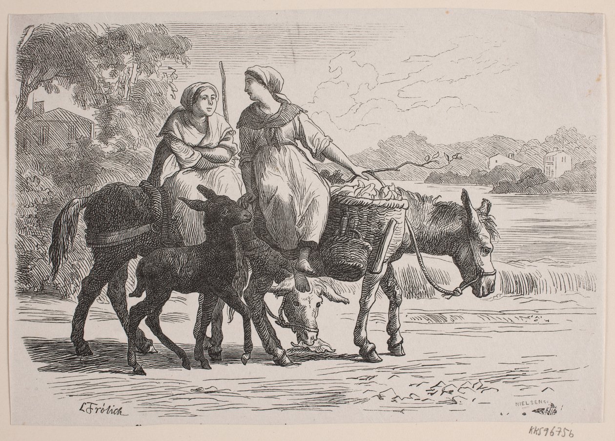 At Enghien. Peasant Women Returning from Paris by J.C. Nielsen