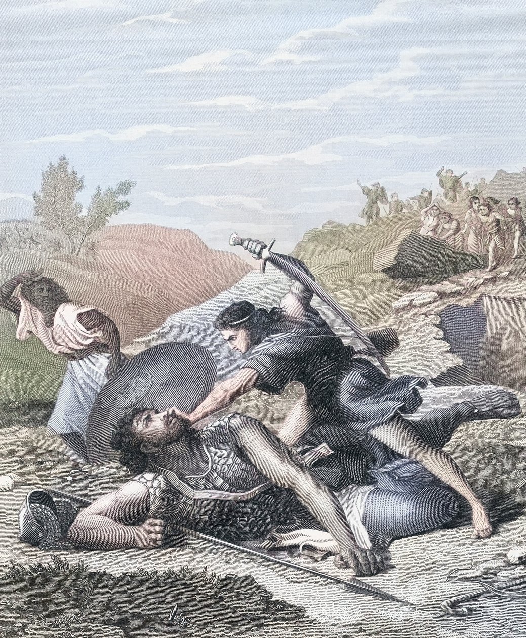 David and Goliath by J.F.C. (after) Reckleben