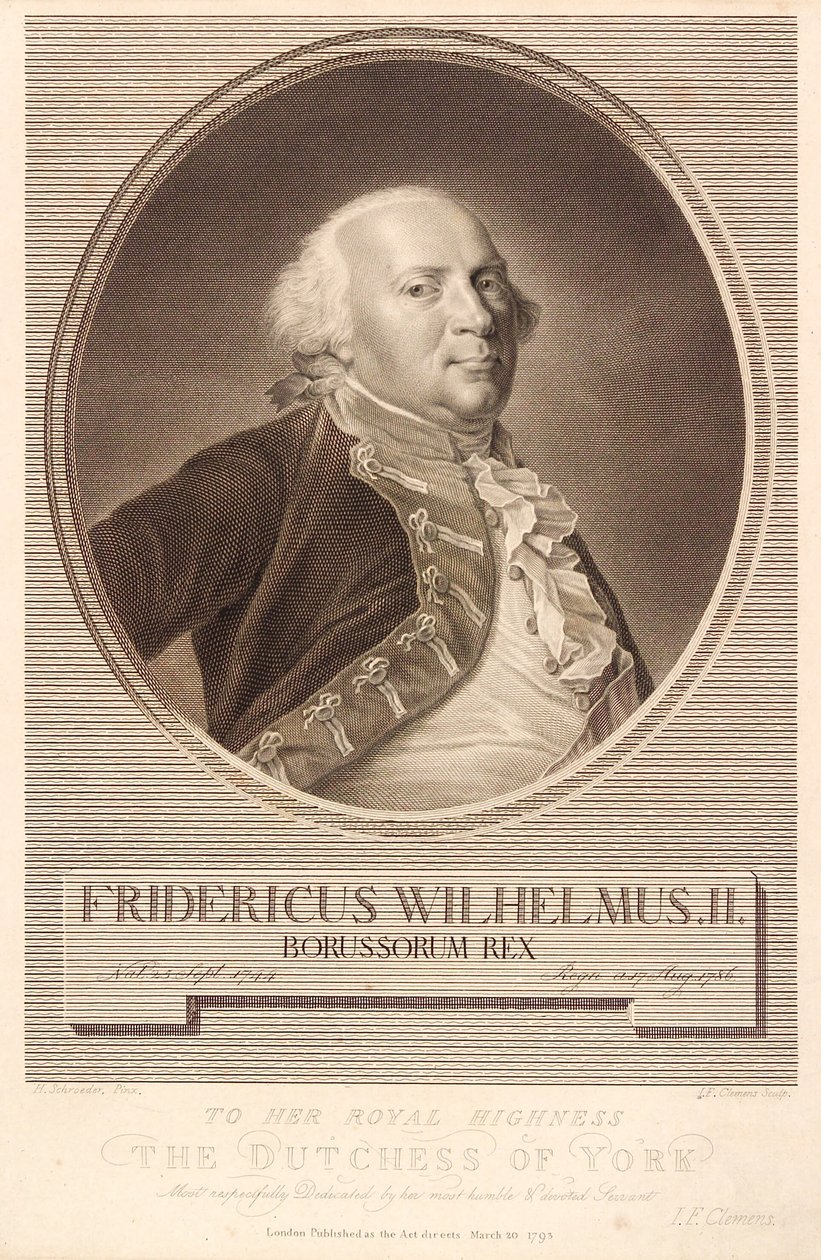 Friedrich Wilhelm II, King of Prussia by J.F. Clemens