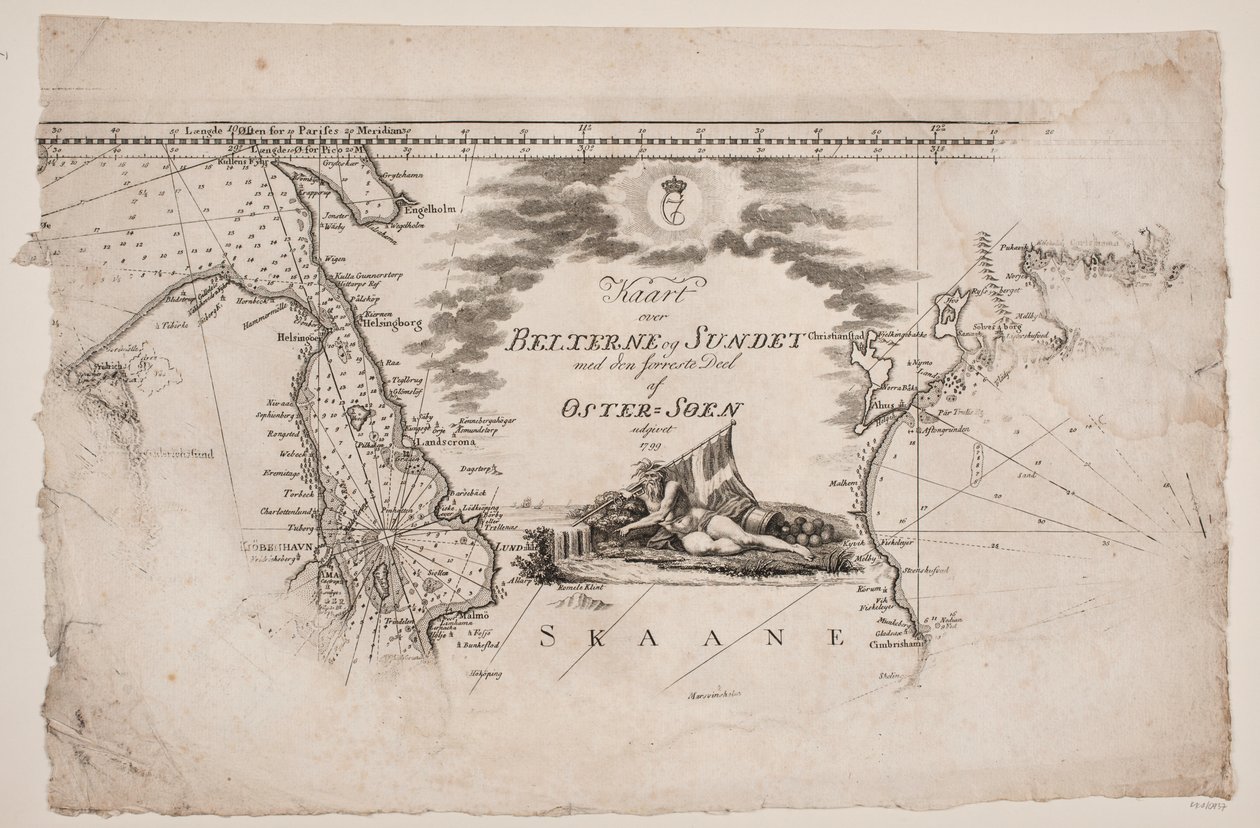 Map of the Belts and the Sound by J.F. Clemens