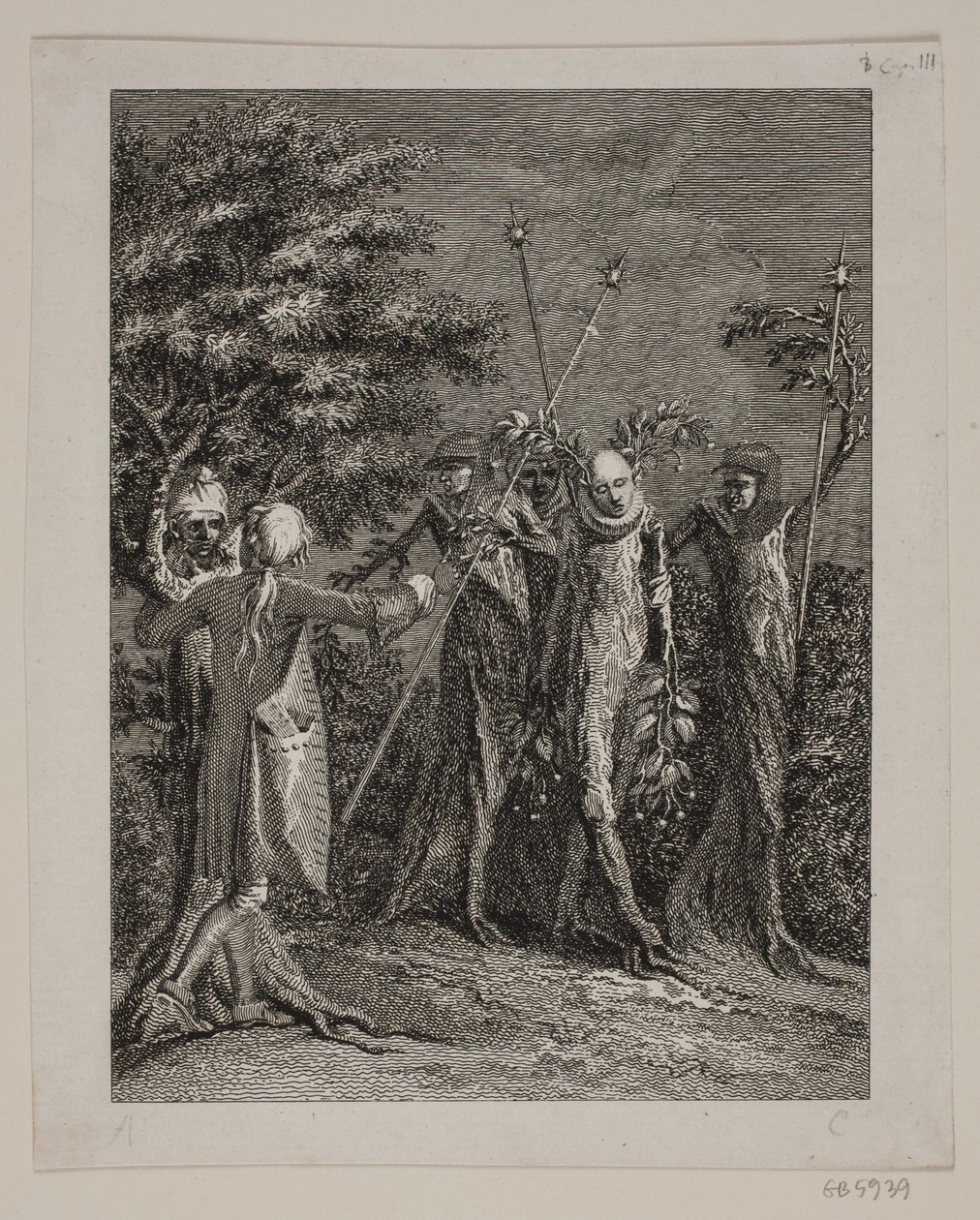 Niels Klim Sees a Potuan Criminal Being Led Away by Three Watchmen by J.F. Clemens