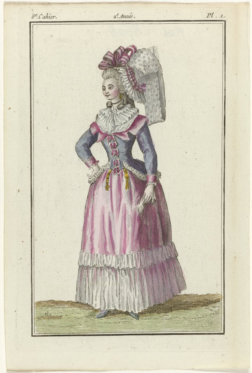 Magazine of New French and English Fashions, copy after 1787, Pl. 1, 8th booklet by J.J. Tuttot