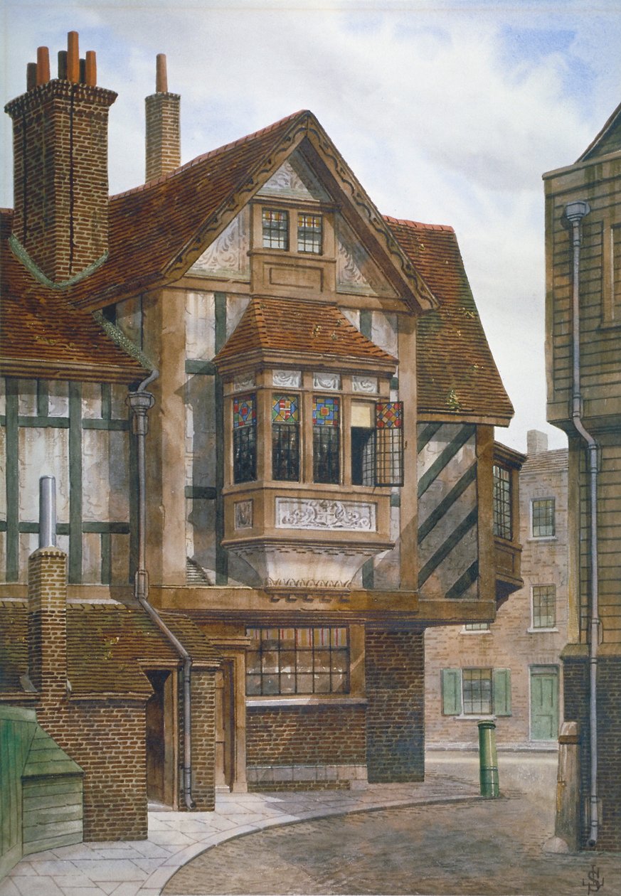 Houses in Bishopsgate, City of London, 1860 by JL Stewart