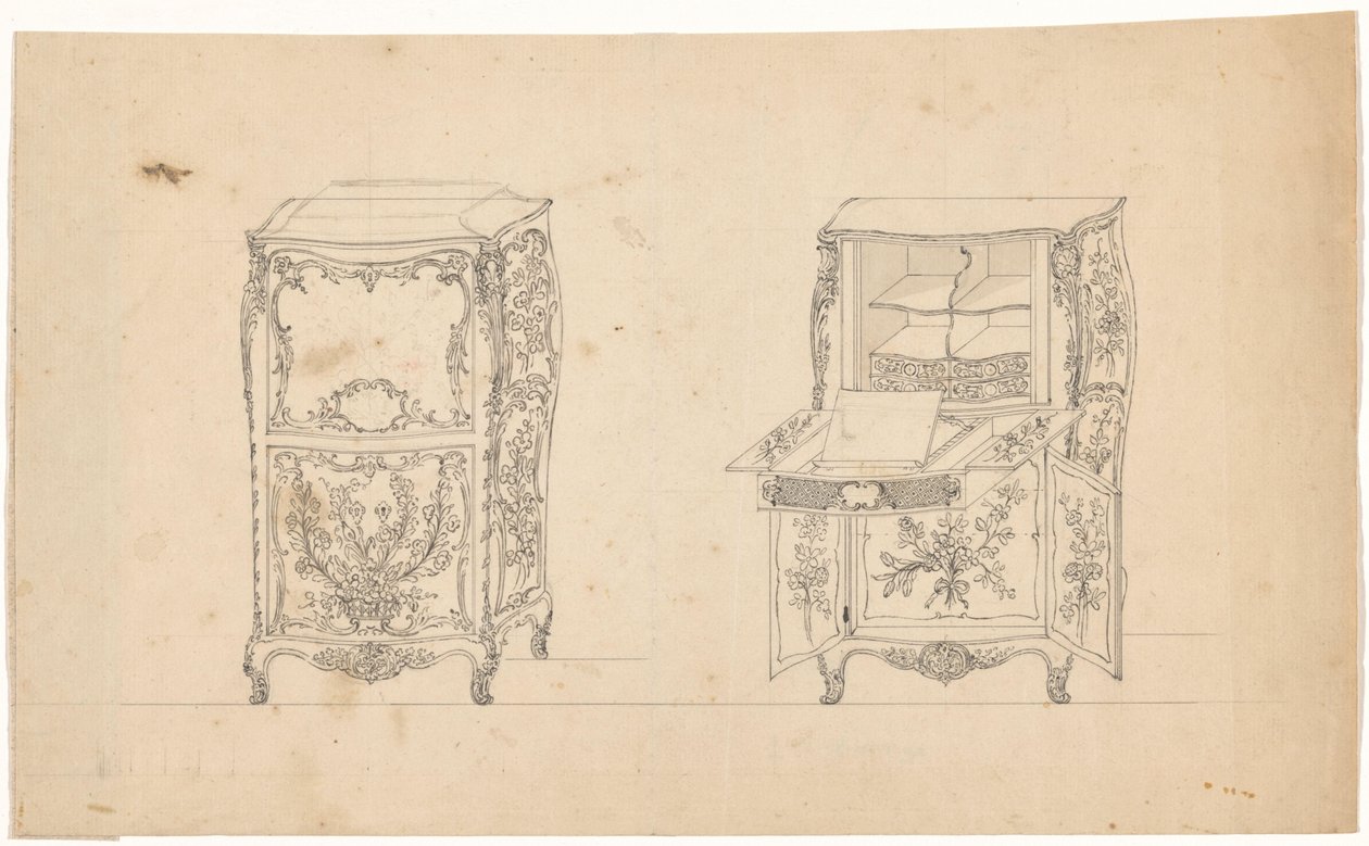 Two Secretaires by J.L. Th. Baijer (attributed to)