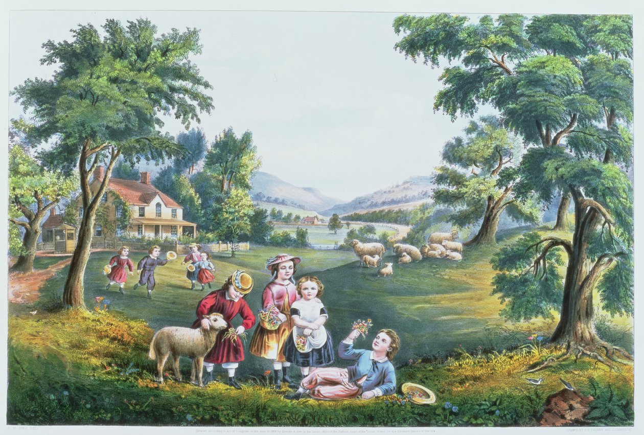 The Four Seasons of Life: Childhood, `The Season of Joy`, engraved by Parsons and Atwater, pub. by Currier and Ives, New York, 1868 by N. and Ives, J.M. Currier
