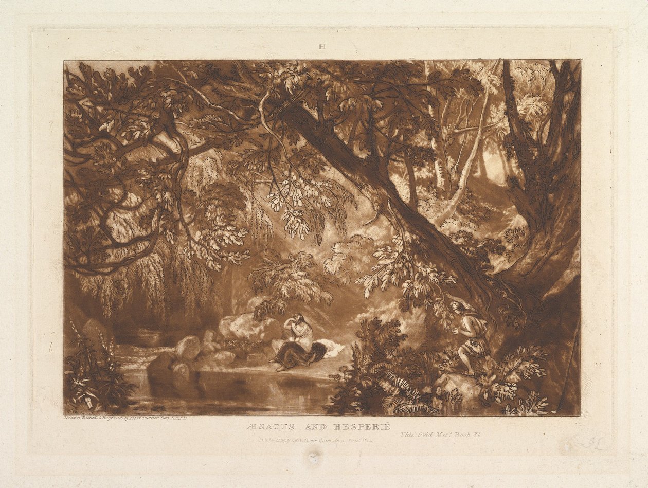 Aesacus and Hesperie, Vide Ovid Metamorphosis, Book XI Liber Studiorum, part X by Joseph Mallord William Turner