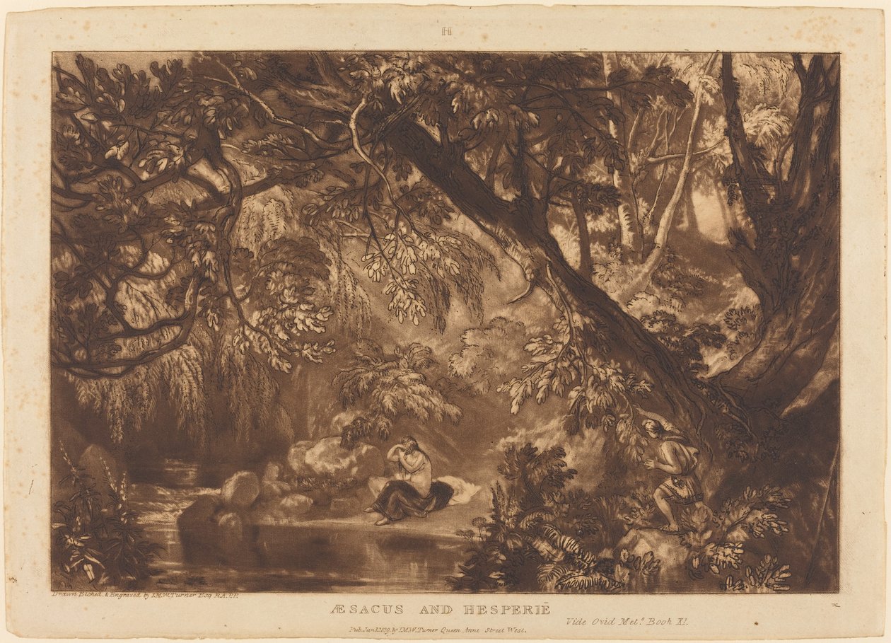 Aesacus and Hesperie, published 1819 by Joseph Mallord William Turner