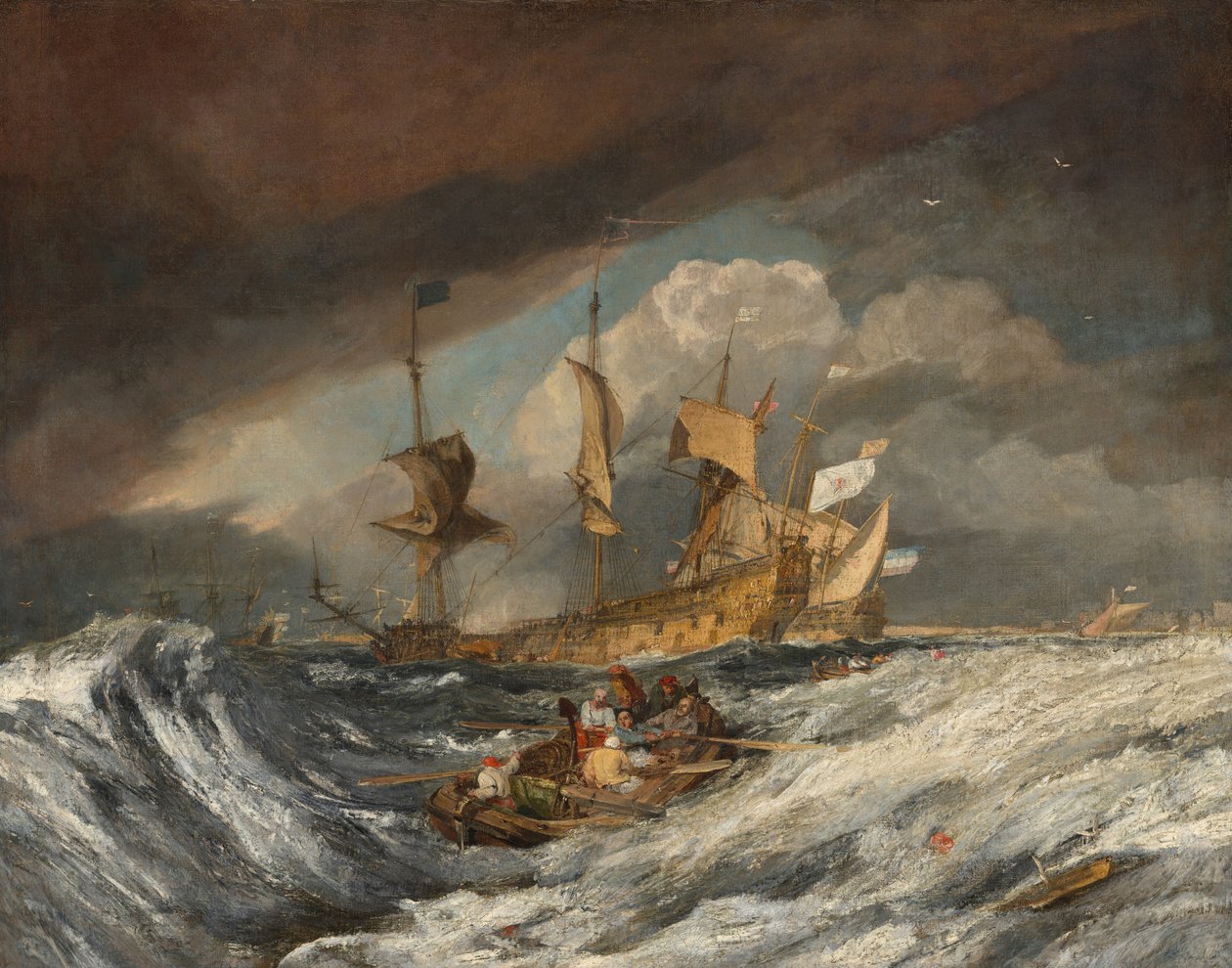 Boats Carrying Out Anchors to the Dutch Men of War by Joseph Mallord William Turner