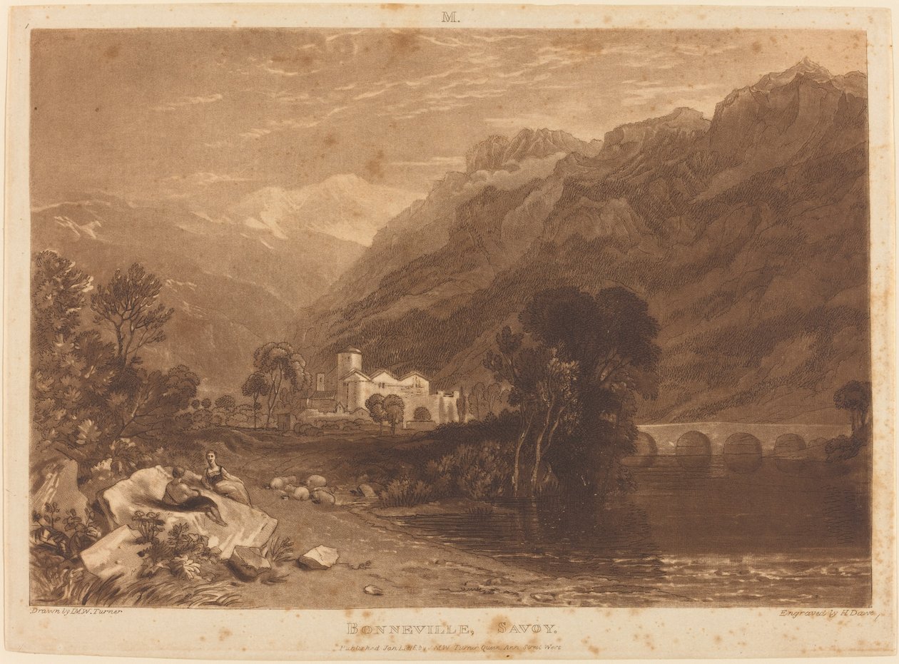 Bonneville, published 1816 by Joseph Mallord William Turner