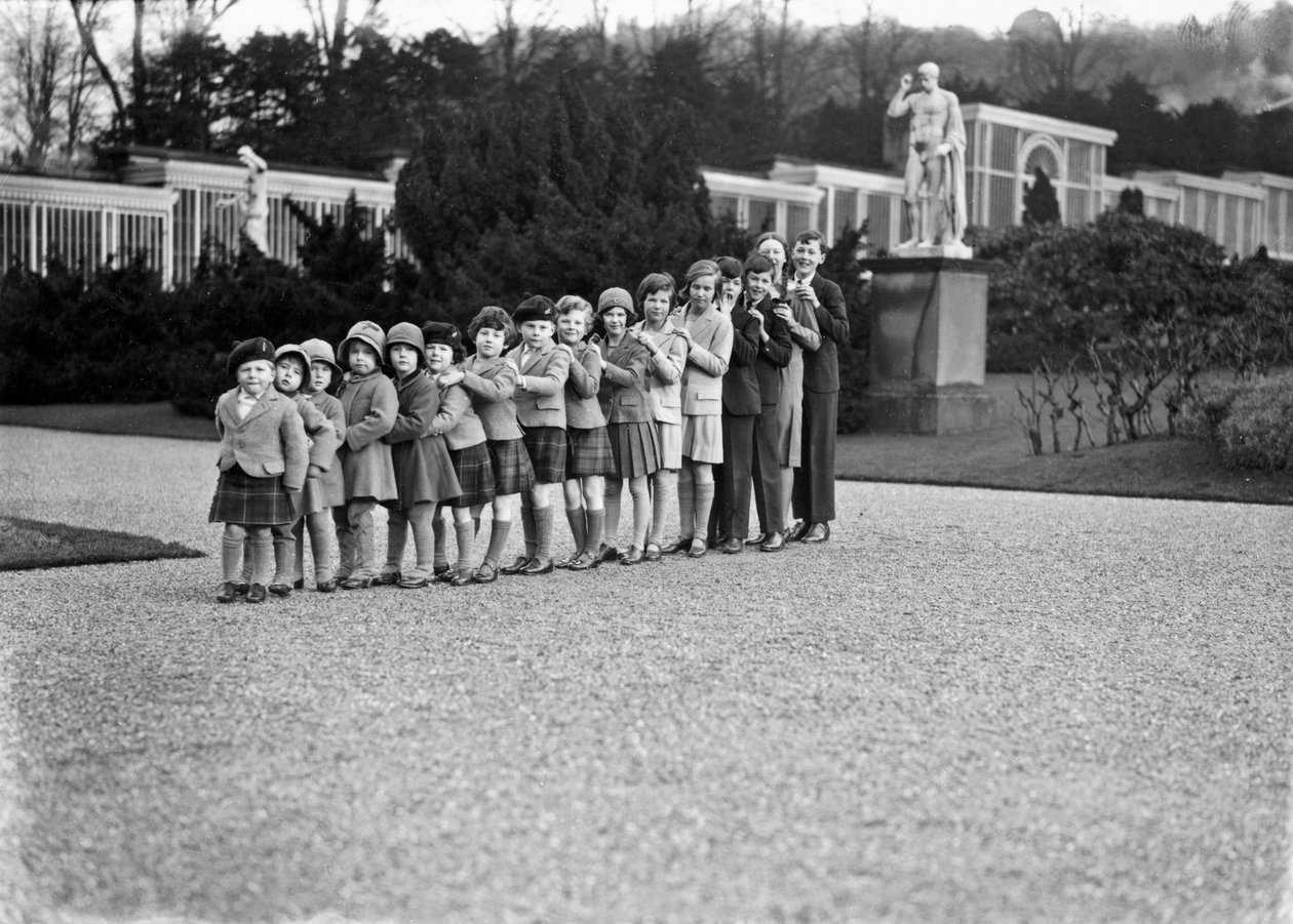 Cavendish Family Group of 16 Grandchildren in the Gardens of Chatsworth, Derbyshire by JR Board