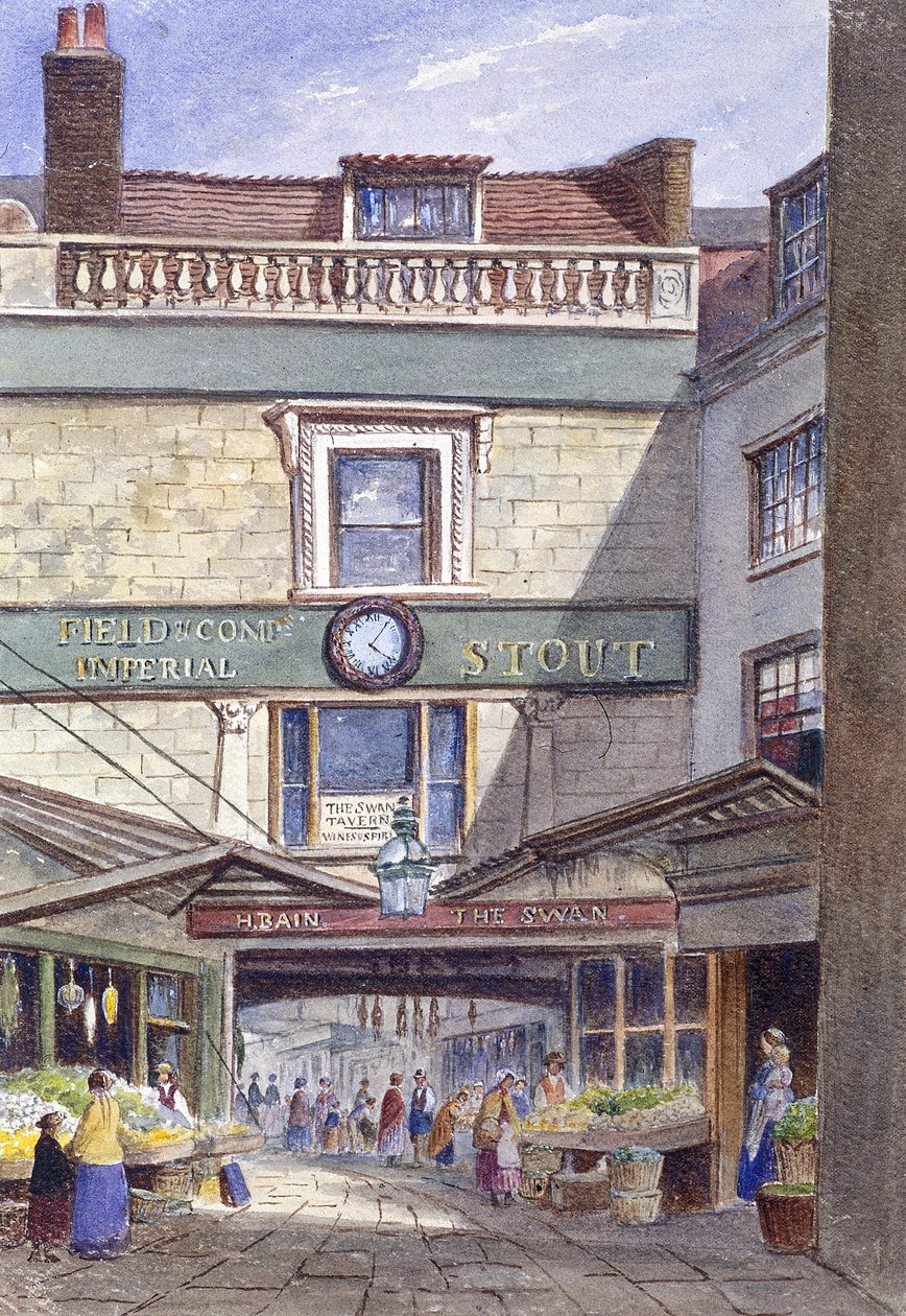 Swan Inn, Leadenhall Market, London, c1870 by JT Wilson