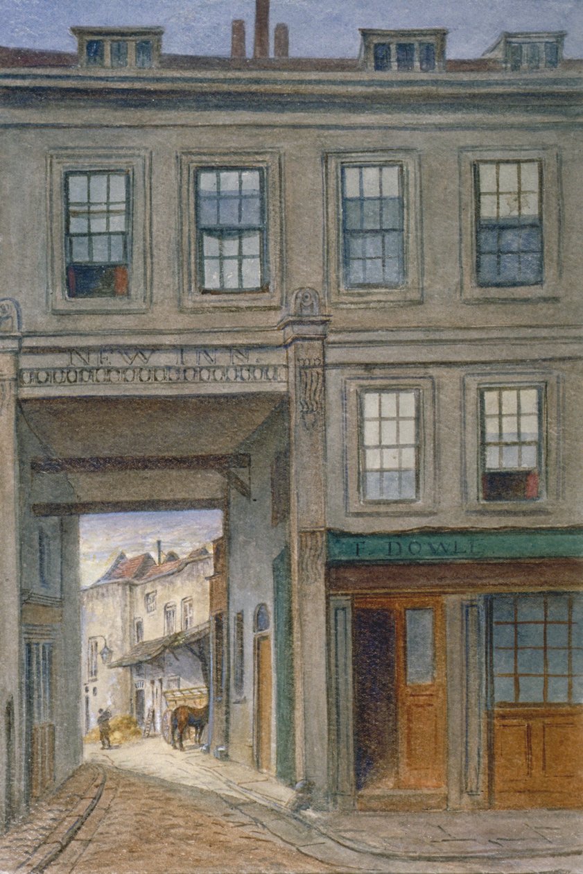 View of New Inn, Old Bailey, City of London by JT Wilson