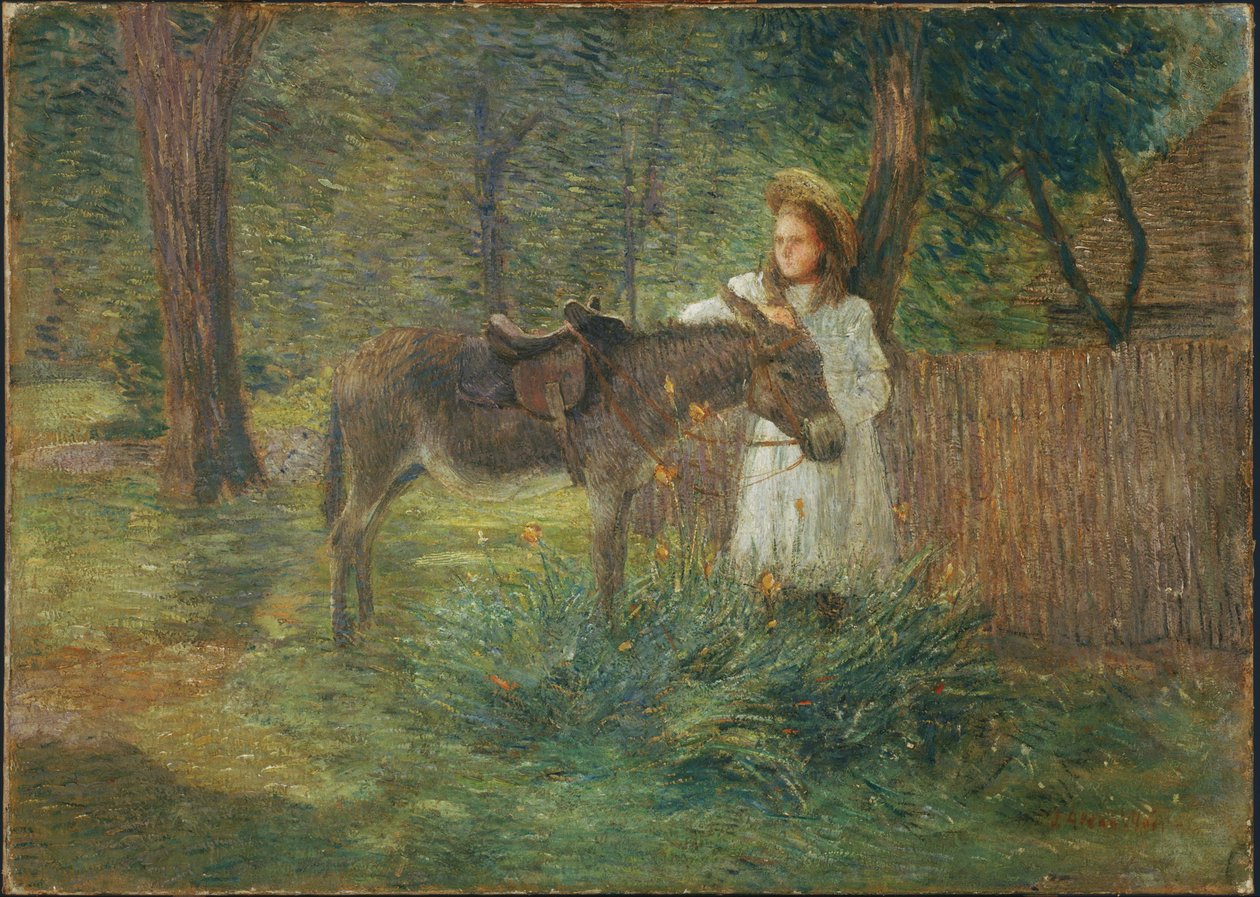 After the Ride / Visiting Neighbors by J. Alden Weir