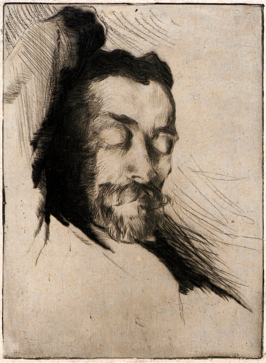 Portrait of Theodore Robinson by J. Alden Weir