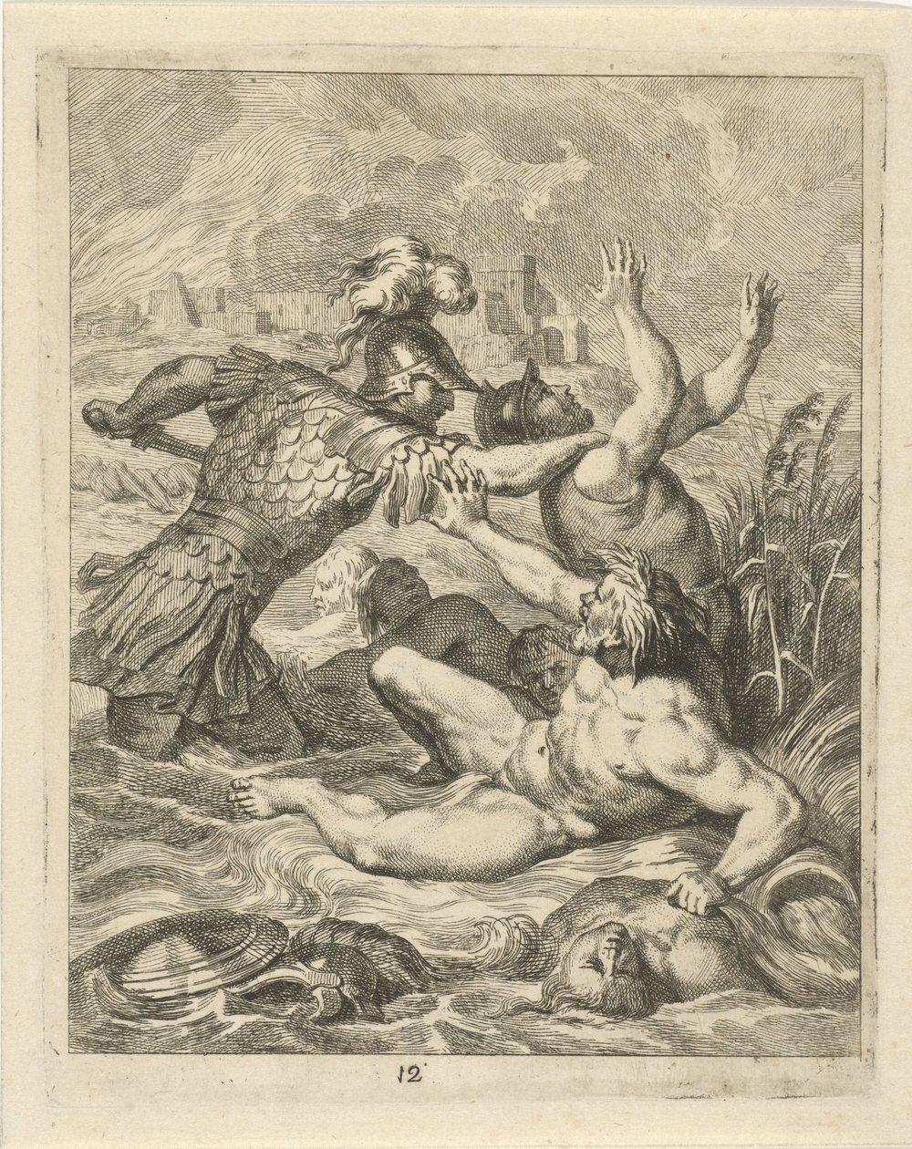 Achilles Fighting the River God Scamander (Scenes from the Life of Achilles series) by J. Alexander Janssens