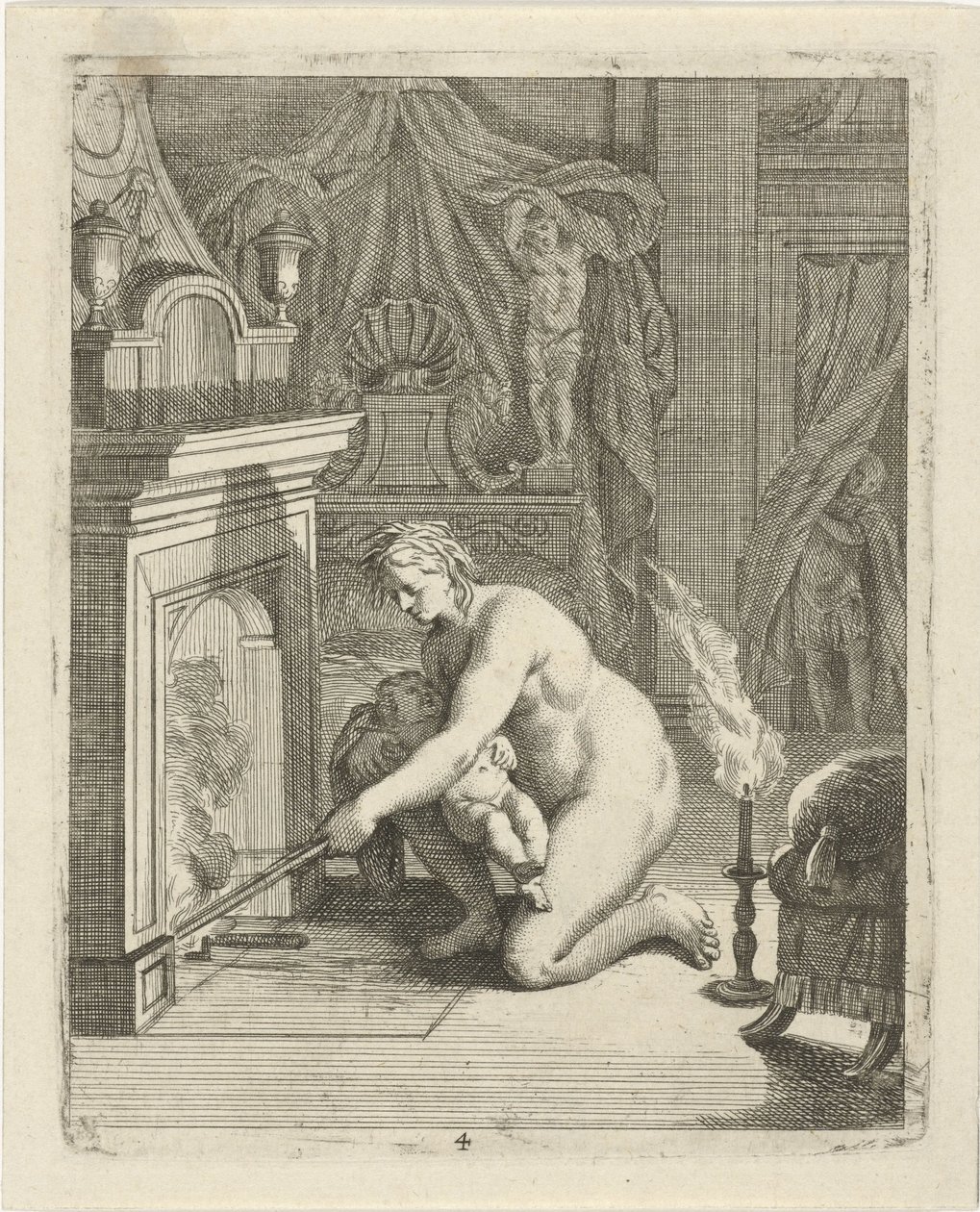 Thetis Stops Achilles in the Fire (Scenes from the Life of Achilles) by J. Alexander Janssens