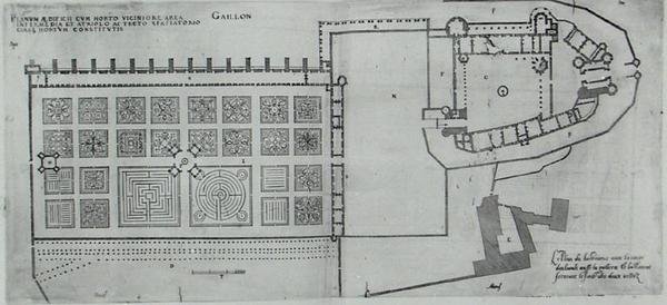 Plan of the Enclosed Gardens and Chateau de Gaillon, from 
