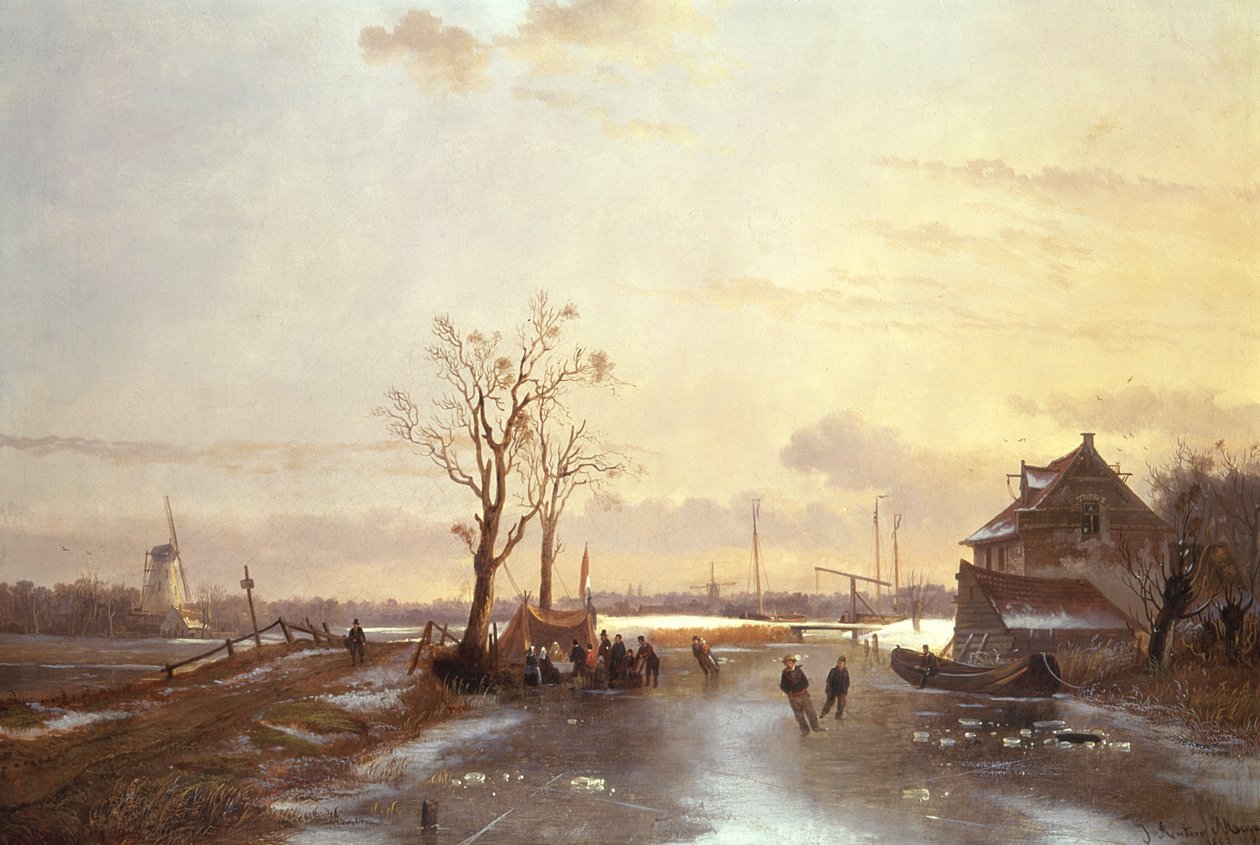 Winter Scene, 1853 by J. Anton Mignon
