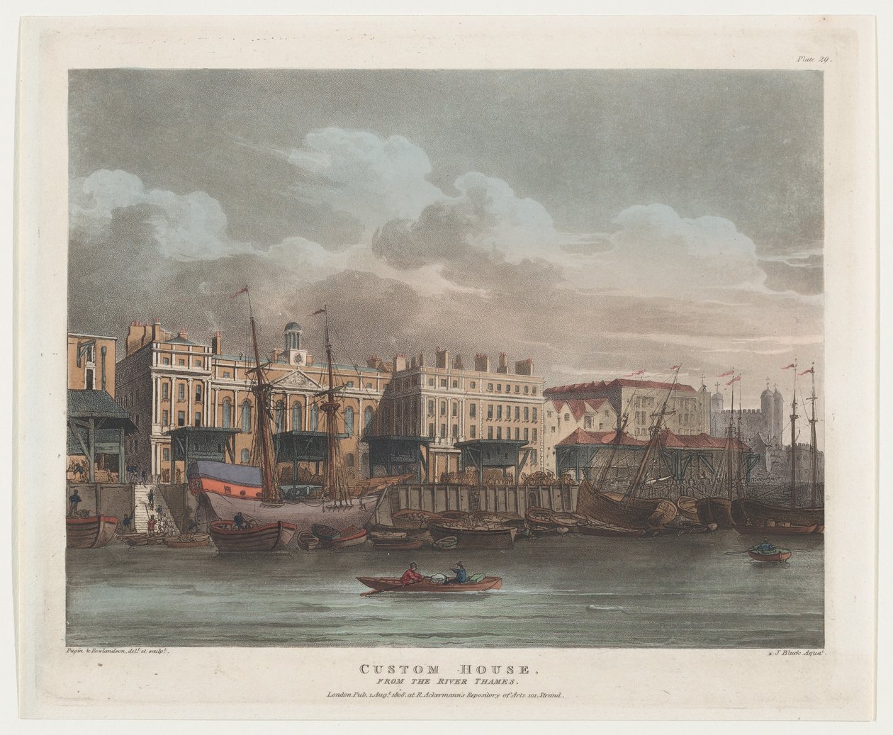 Custom House, August 1, 1808 by J. Bluck