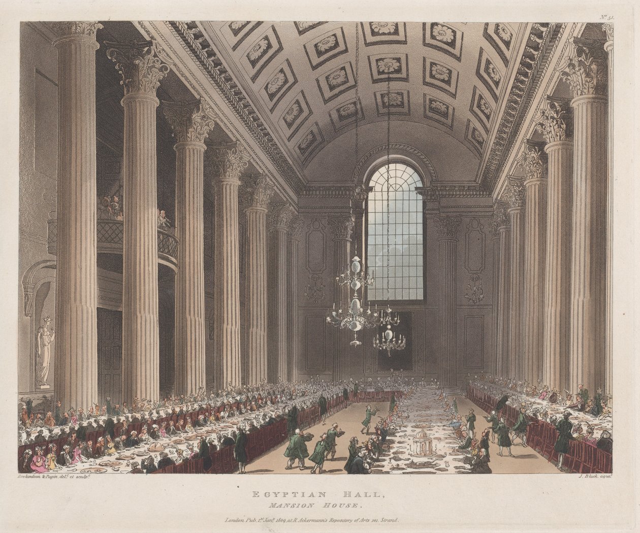 Egyptian Hall, Mansion House, January 1, 1809 by J. Bluck