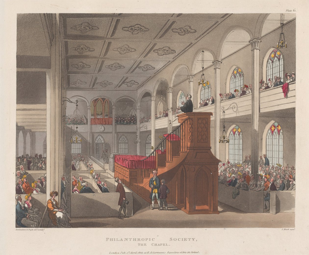 Philanthropic Society, The Chapel, April 1, 1809 by J. Bluck