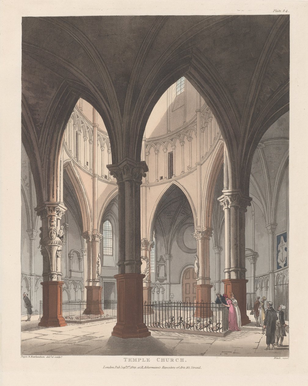 Temple Church, September 1, 1809 by J. Bluck