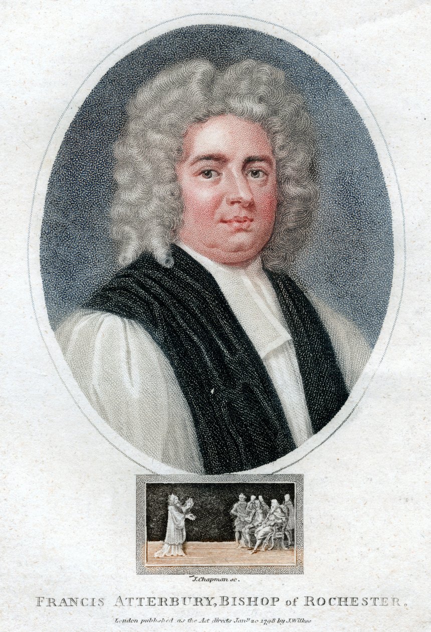 Francis Atterbury, English man of letters, politician and bishop, 1798 by J. Chapman