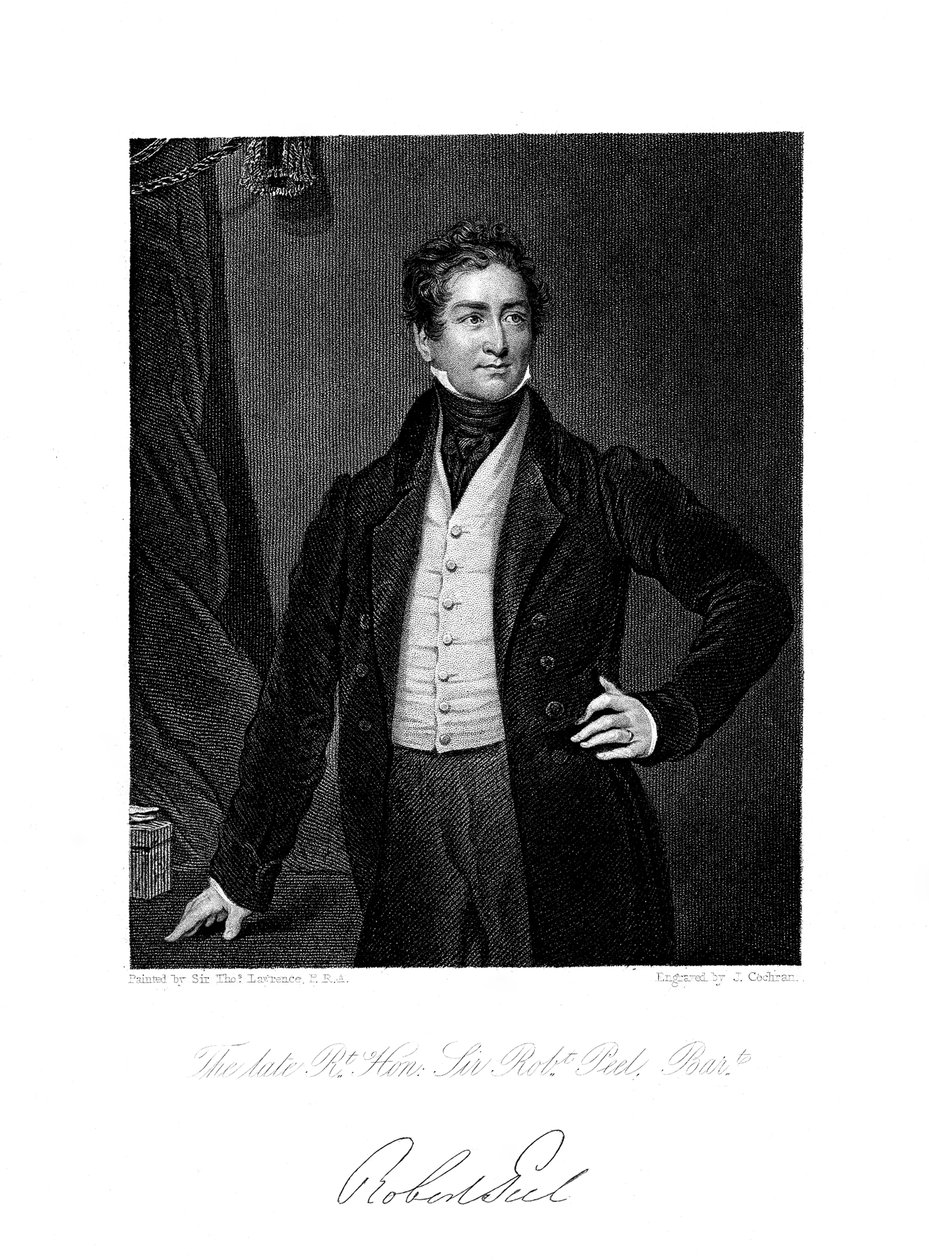 Robert Peel, British Statesman, 19th Century by J. Cochran