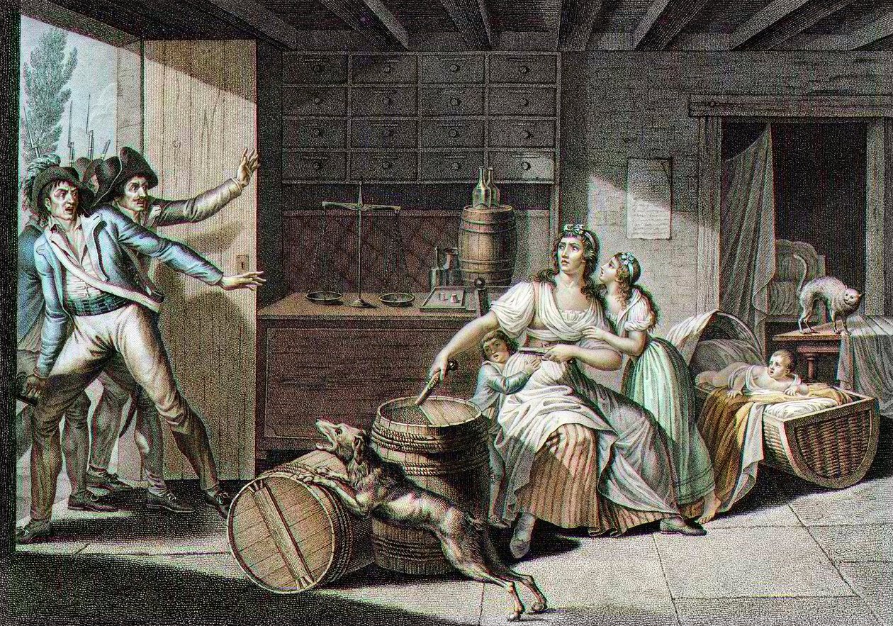 Episode of the Vendean war: a young woman by J. F. (after) Cazenave