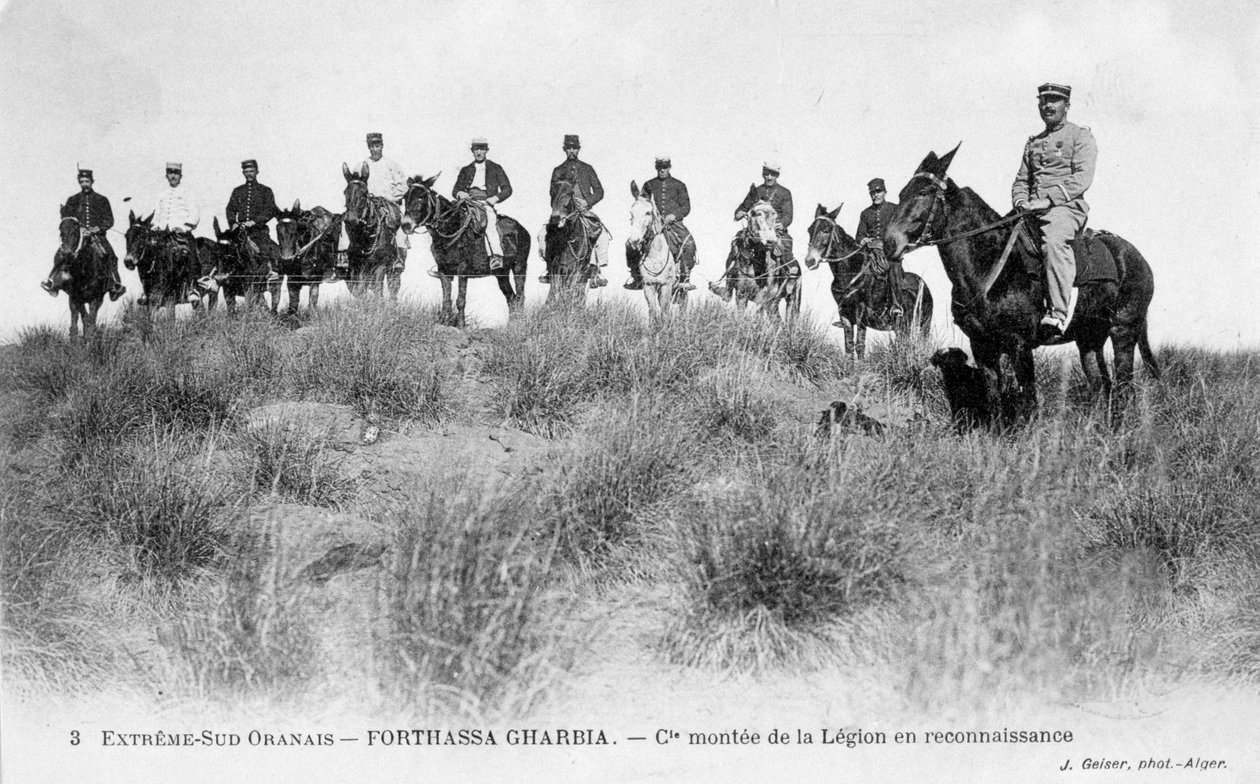 French Foreign Legion cavalry, Forthassa Gharbia, Algeria, c1905 by J. Geiser