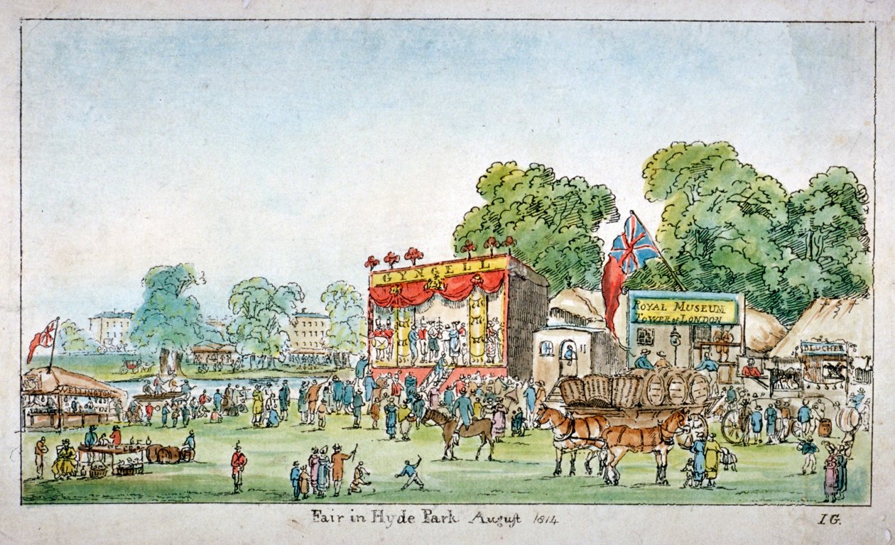 Fair in Hyde Park, Westminster, London, 1814 by J Gordon