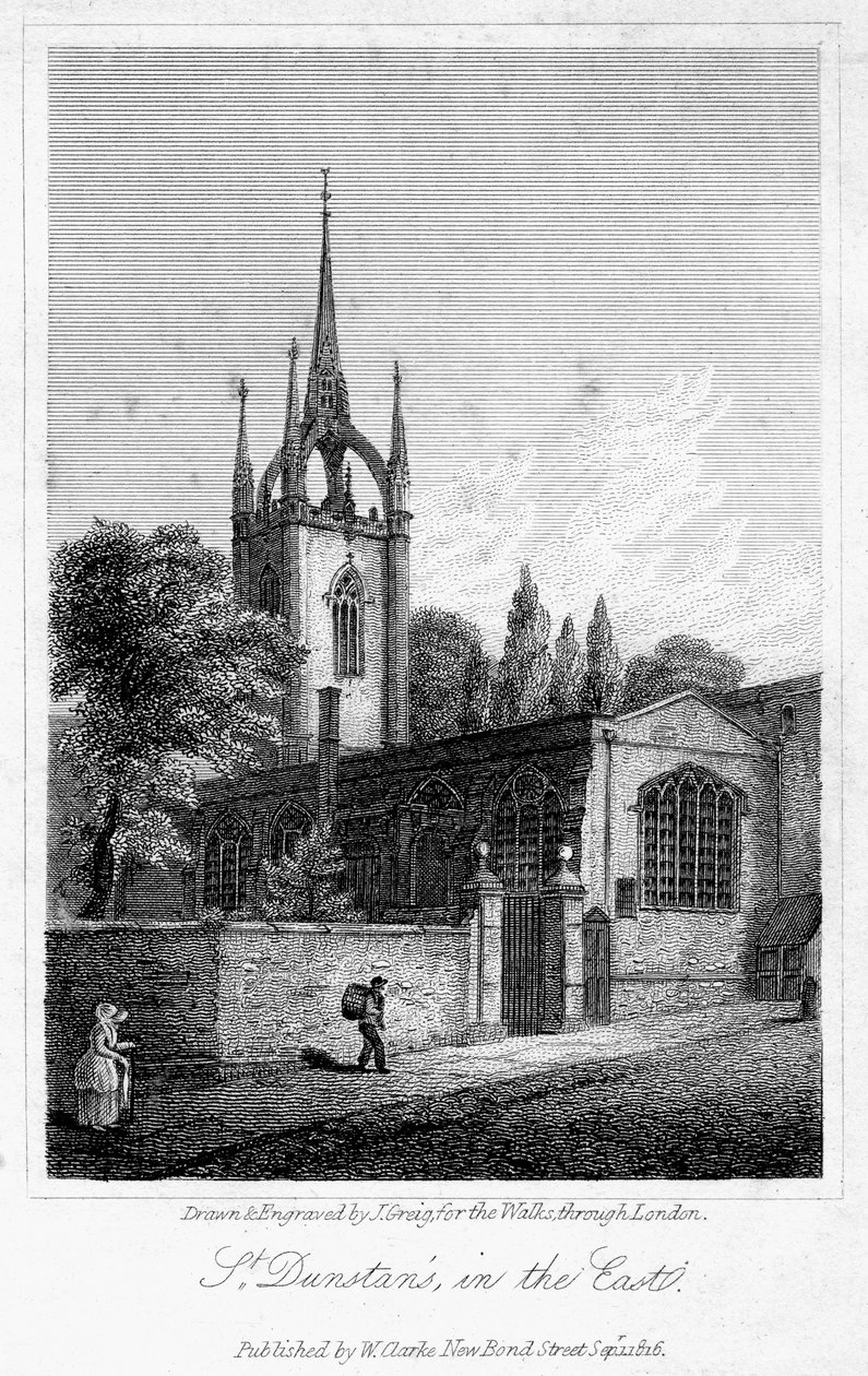Church of St Dunstan in the East, City of London by J. Greig