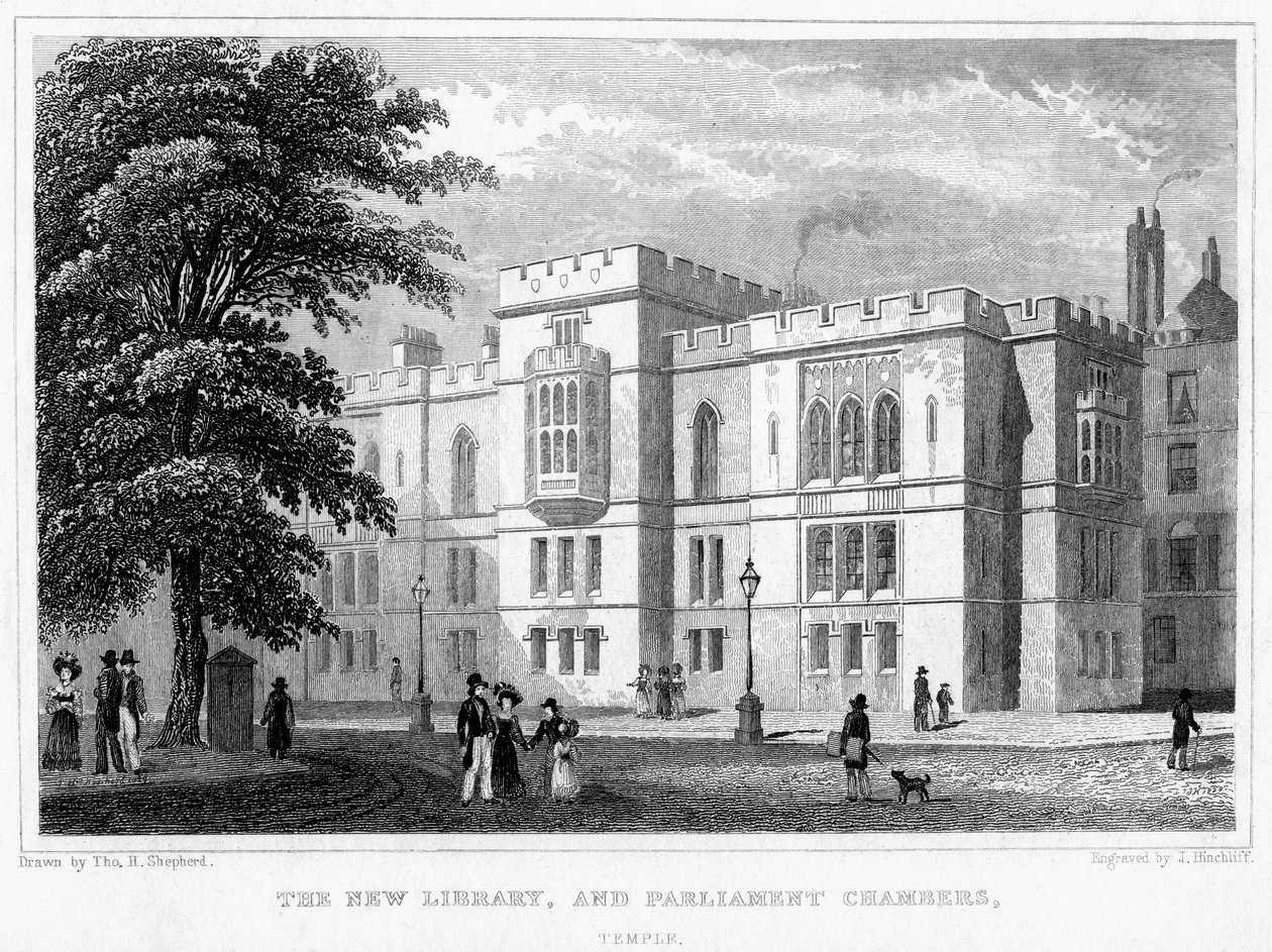 The New Library and Parliament Chambers, Temple, London, 1829 by J Hinchcliff
