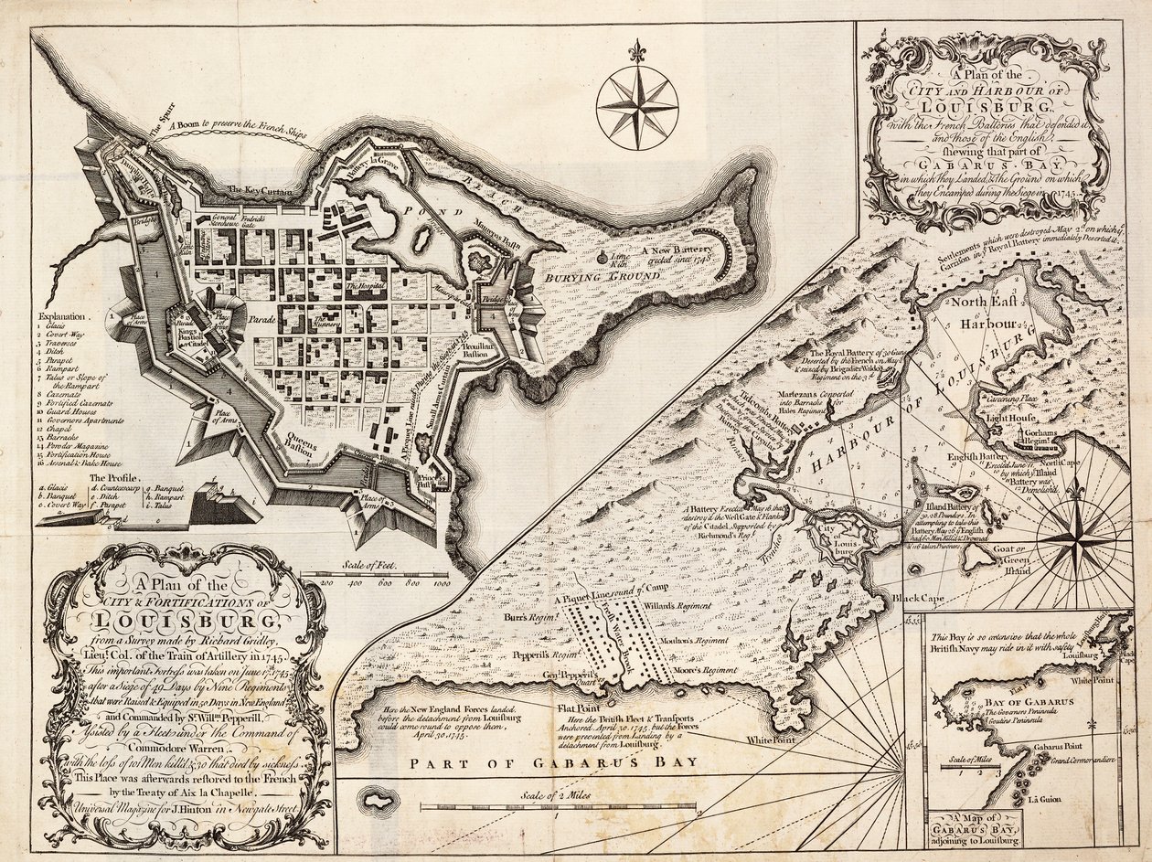 A Plan of the City and Harbour of Louisburg, Cape Breton by J. Hinton