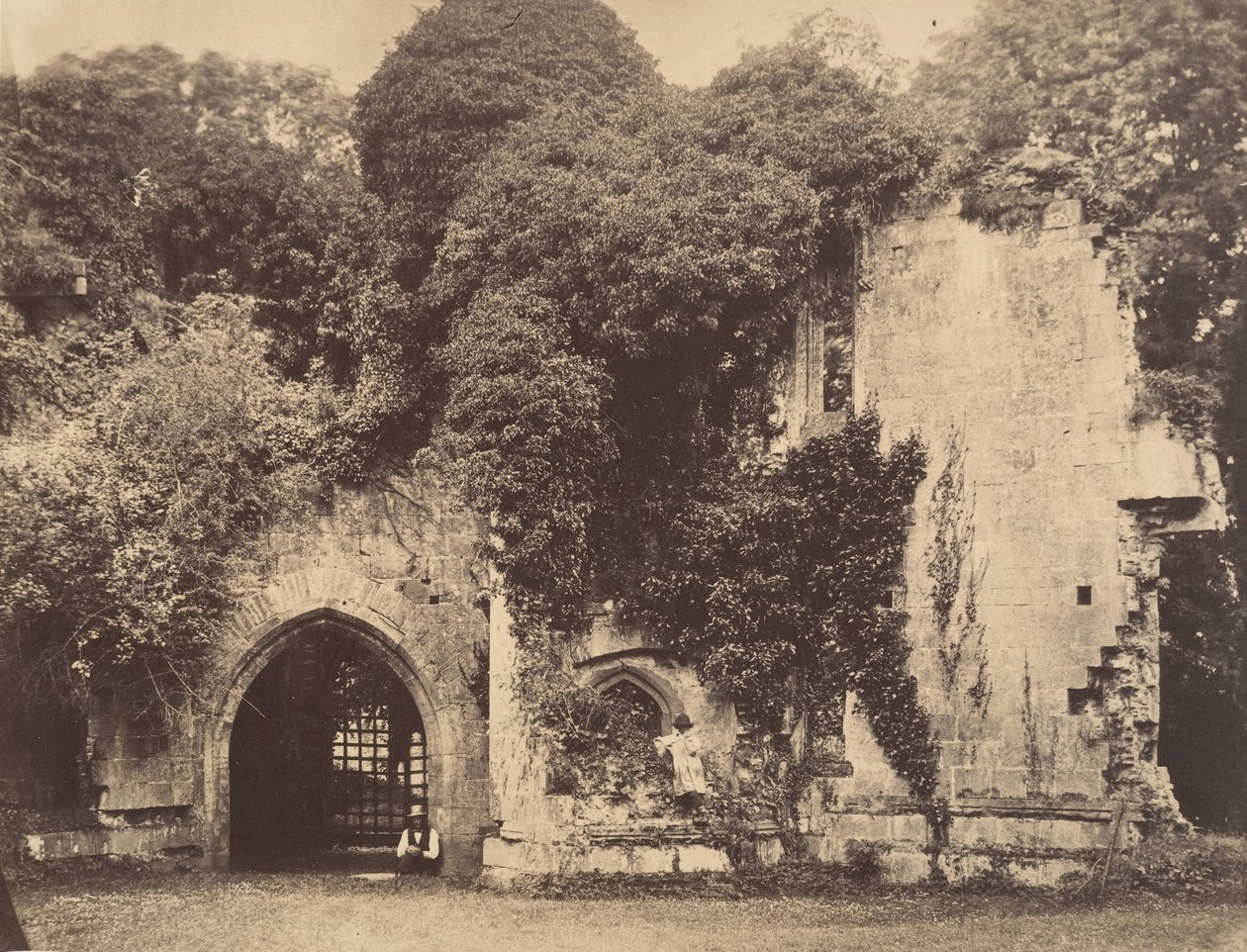 Old Gateway, Raglan Castle, Monmouthshire, 1855 by J. Holden