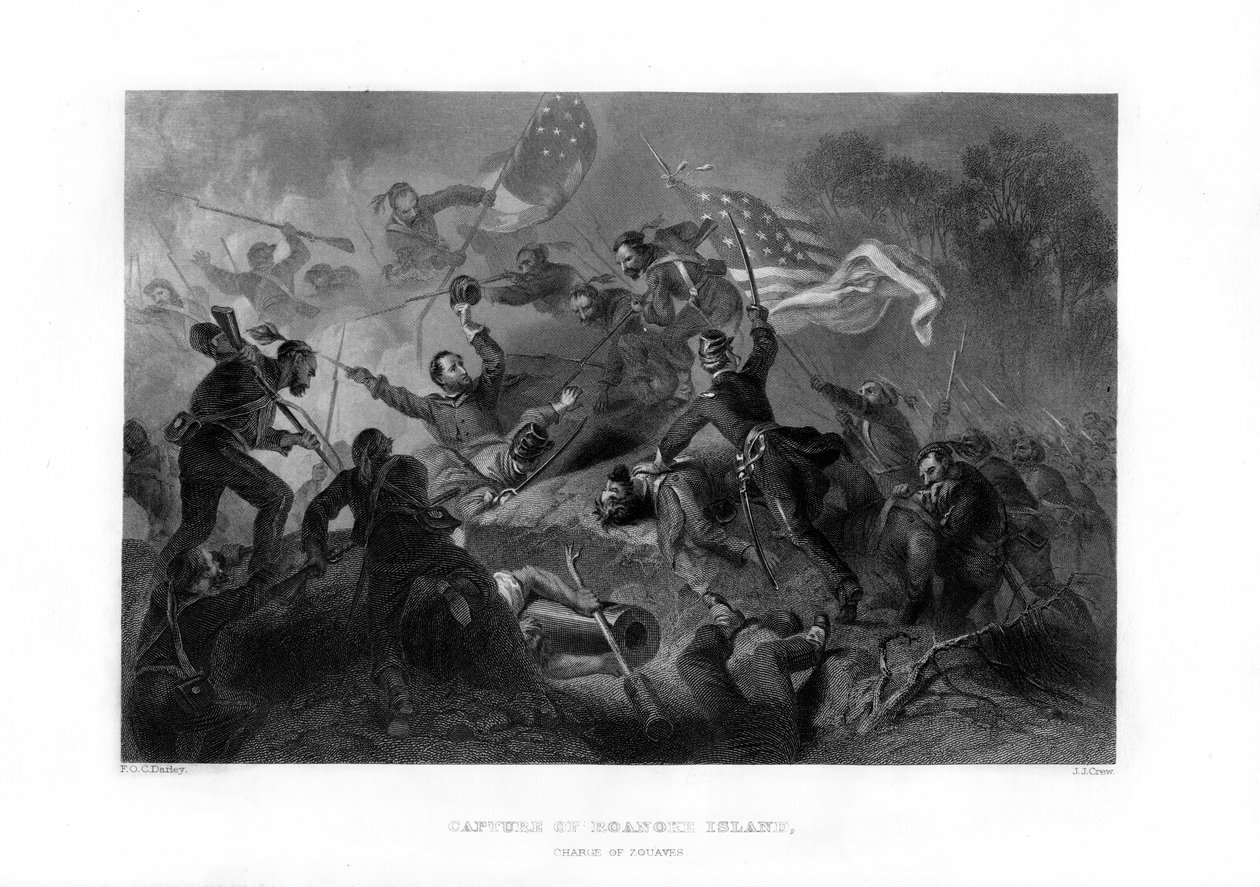 Charge of the Zouaves, Capture of Roanoke Island, North Carolina by J. J. Crew