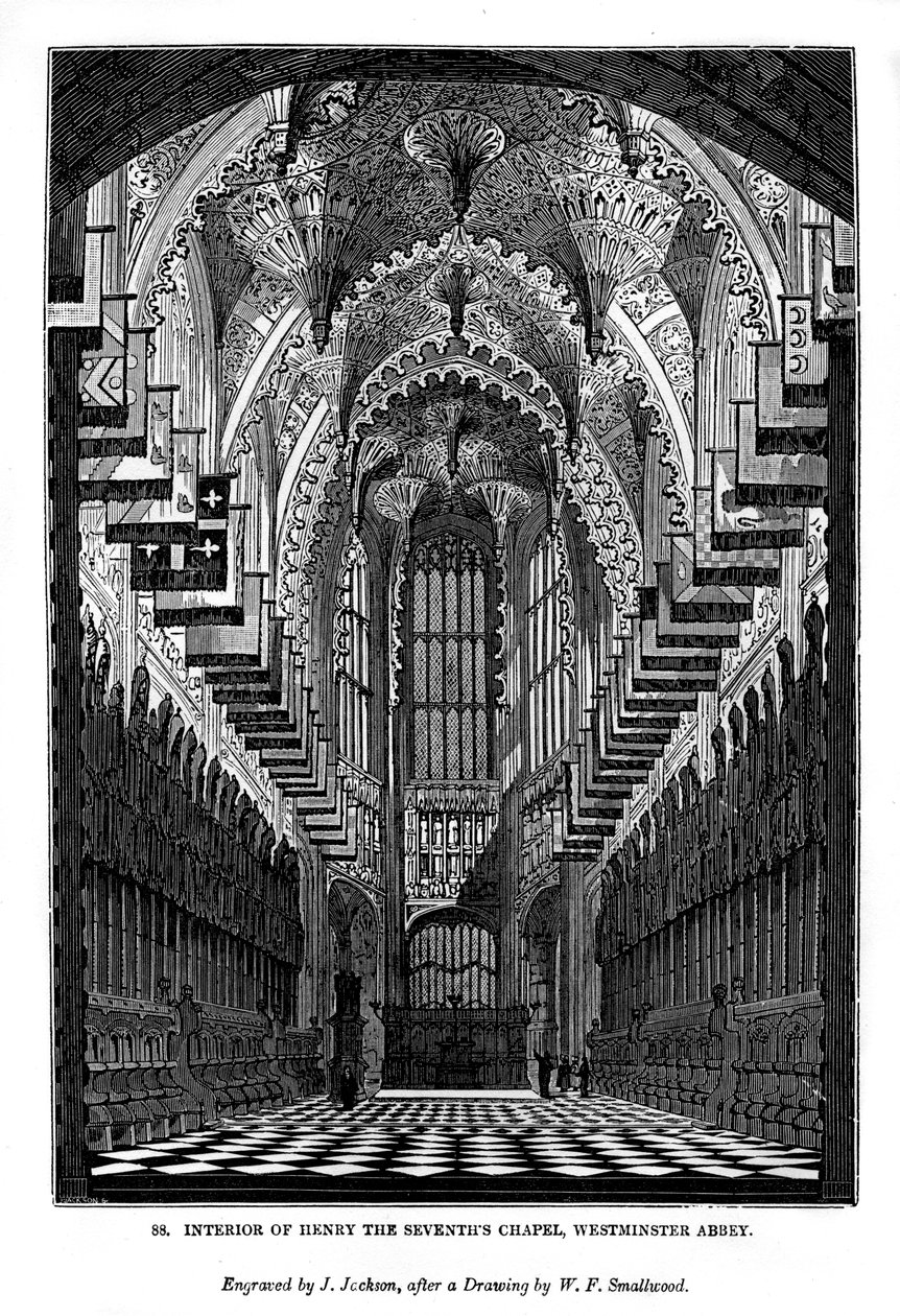 Interior of Henry VII Chapel, Westminster Abbey by J. Jackson
