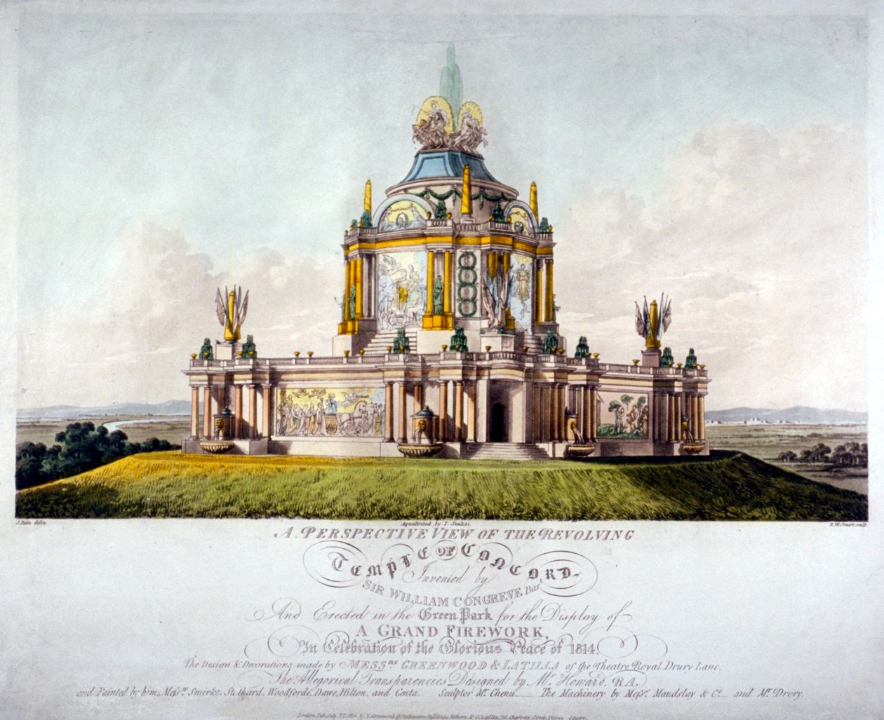 Temple of Concord, Green Park, Westminster, London, 1814 by J Jeakes