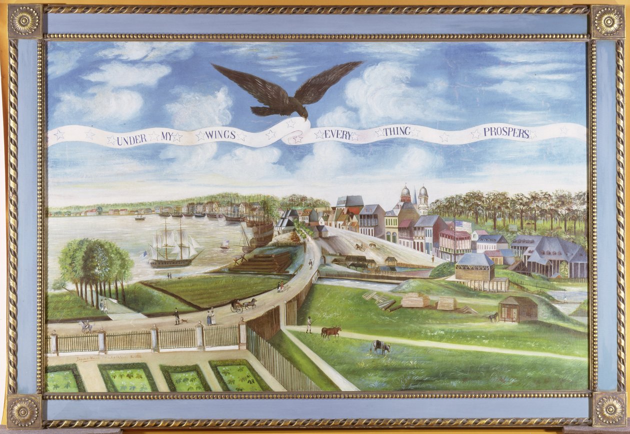 View of New Orleans from the Plantation of Marigny, 1803 by J. L. Bouquet de Woiseri