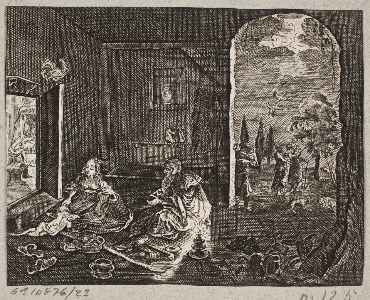 Illustration for Adam Olearius, “Persianischer Rosenthal von einem Sinnreichen Poeten Schich Saadi [etc.]”, Schleswig 1660 by J. Muller