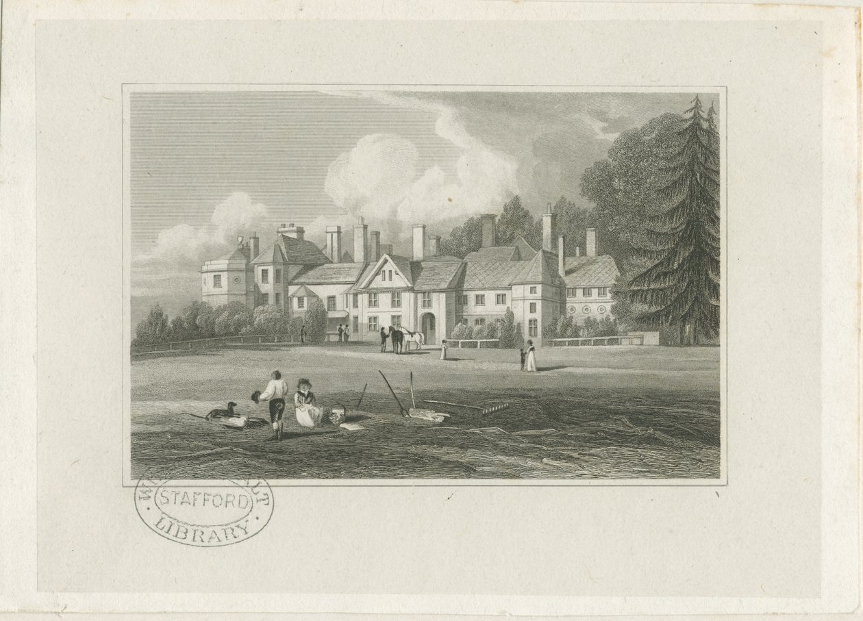 Hagley Hall: Engraving by John Preston Neale