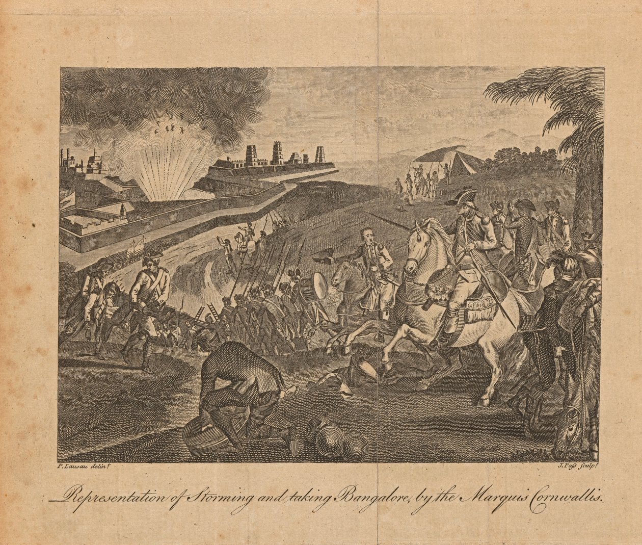 Representation of Storming and Taking Bangalore, by the Marquis Cornwallis by J. Pass
