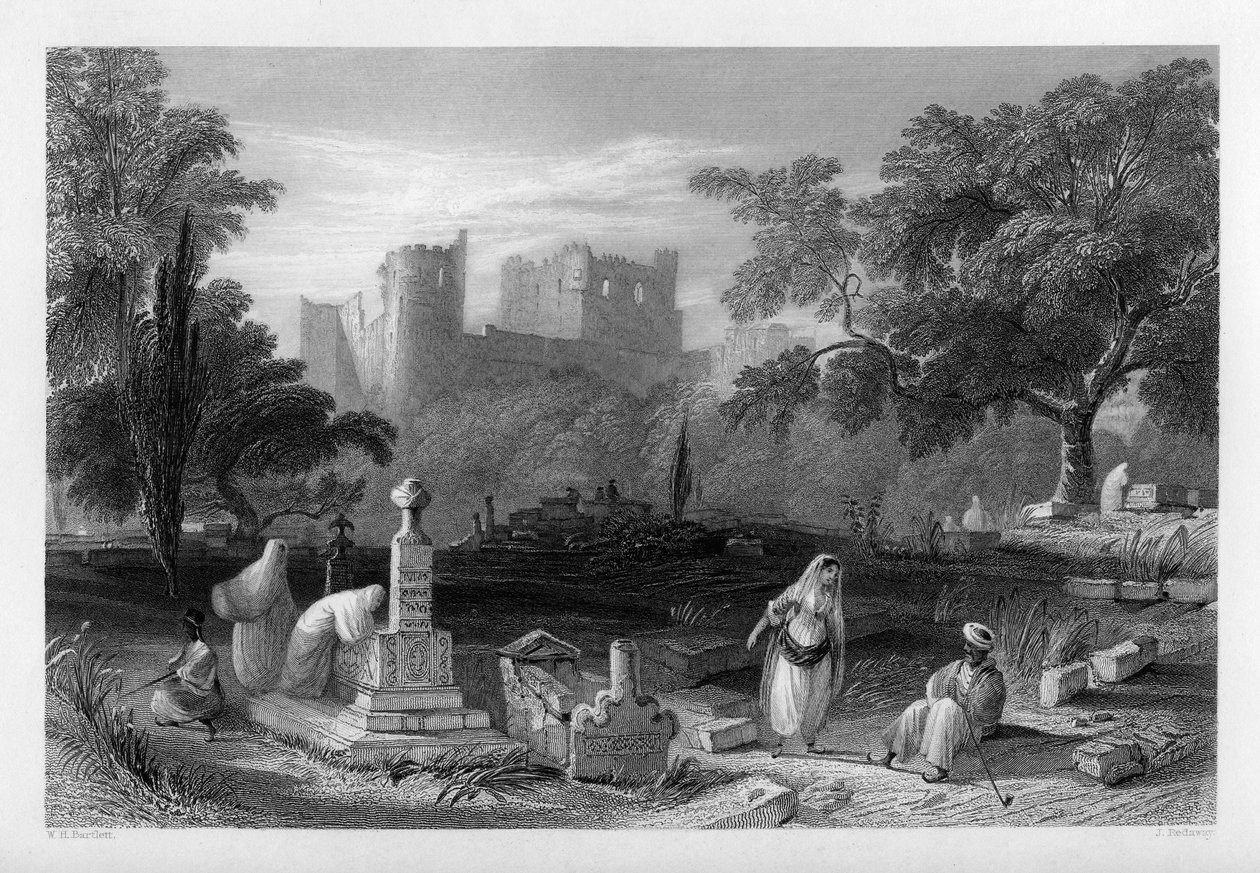 A Turkish Burial Ground at Sidon, Lebanon, 1841 by J. Redaway