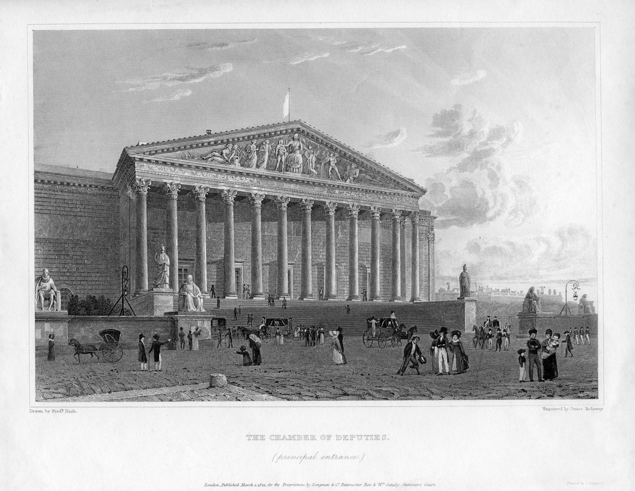 The Chamber of Deputies, Principal Entrance, Paris, France by J. Redaway
