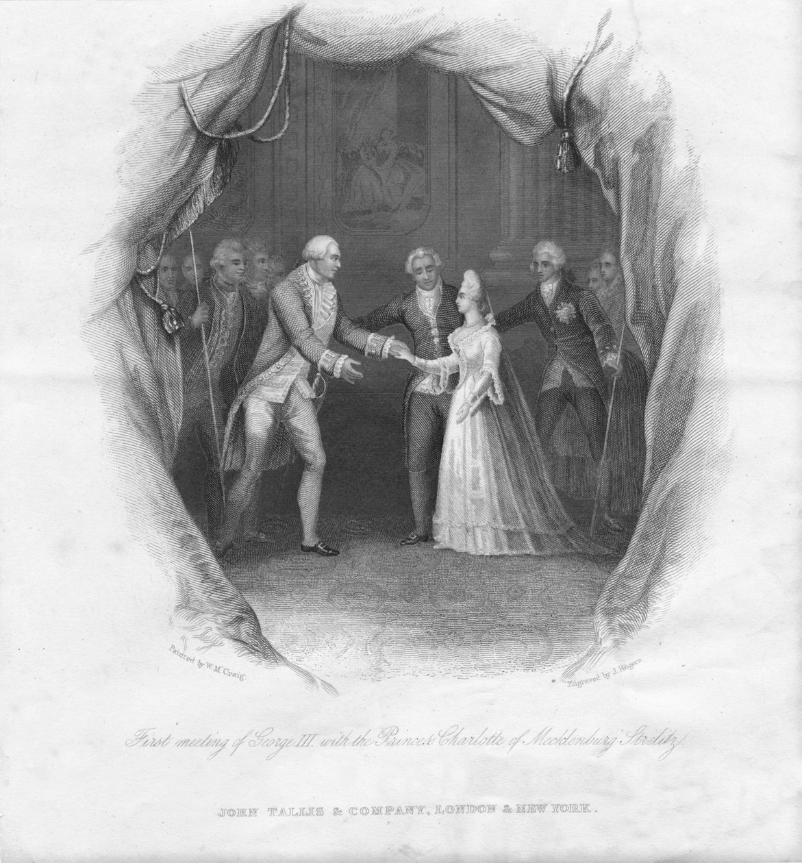 First Meeting of George III with the Princess Charlotte, 1761 by J. Rogers
